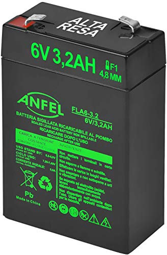 BATTERIA ricaricabile al Piombo ermetica 6V 2,8Ah - 8799/415272001 PER BEGHELLI