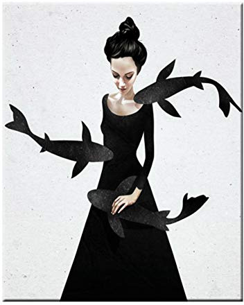 LCSLDW Leinwanddruck Nordic Quote Poster Schwarz Weiß Frau Wandkunst Leinwanddrucke Wandbilder Moderne Gemälde Ohne Rahmen