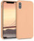 kwmobile Hülle kompatibel mit Apple iPhone X Hülle - Silikon Handy Case - Handyhülle weiche Oberfläche - kabelloses Laden - Baby Peach
