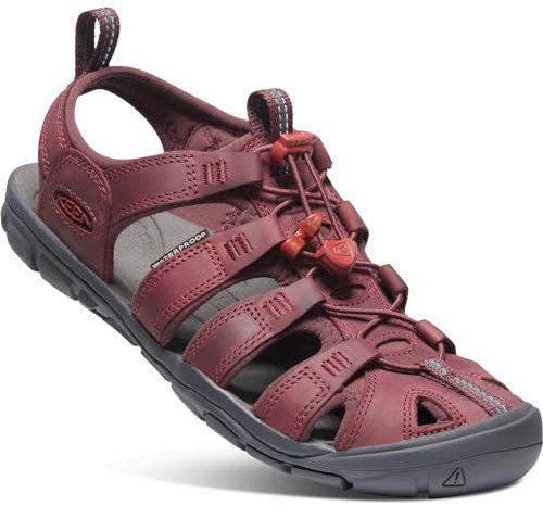 KEEN Damen Clearwater Cnx Leather Sandalen, Wine Red Dahlia, 39 EU