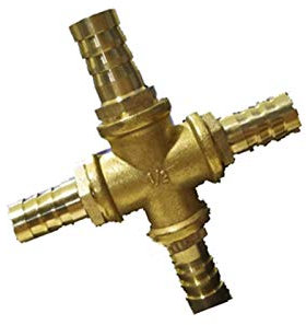 Pilang Zxxin-Accesorios de tuberia 4 vías 16 mm for Manguera de latón Cruz instalación de tuberías Adaptador de Acoplamiento del Conector for el Agua de Gas Combustible