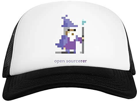 8-bit Open Source Sorcerer Weiß Schwarz Unisex Baseball Cap White Black Unisex