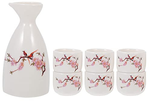 BESTonZON Japanisches Sake Set Keramik Mit Sake Pot Und Bechern Für Teepartys Und Familienfeiern Und Stilvolles Weinservierset