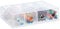 Relaxdays Schubladenbox Kunststoff, HxBxT: 6 x 25 x 17,5 cm, Hoch-& Querformat, Schubladenelement 4 Fächer, transparent