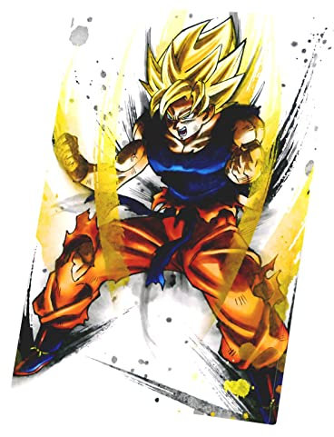 Goku Transformation Sayan Dragon Ball Z DBZ Wandbild Kunstdruck auf Leinwand (60 cm x 85 cm)