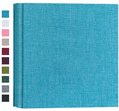 Mublalbum Kleines Fotoalbum, 10 x 15 cm, 200 Taschen, Leineneinband, Blau