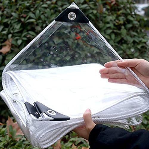 2.9m × 3.9m Transparente Plane Mit Ösen Wasserdicht Abdeckplane Durchsichtig seitenteile pavillon Plane Für Außenbereich Gartenmöbel Plane Für Draußen Zelt klarsichtplane Planen Garten 500 g/m²