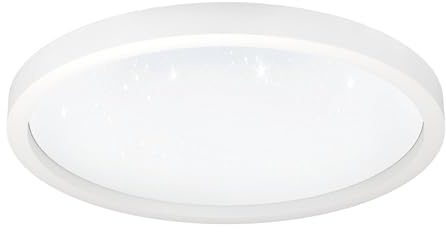 EGLO connect.z Smart Home LED ceiling lamp Montemorelos-Z, Zigbee | crystal effect, app and voice control Alexa, tunable white light (warm - cool white), RGB, dimmable spotlight, white, Ø 22 in