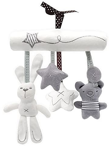 LICHENGTAI Kinderwagen Spielzeug, Autositz Spielzeug Hängespielzeug Baby Plüsch Hängen Spielzeug Tier Hängen Rassel Babyspielzeug Geschenk für Babys und Kleinkinder ab 0+ Monaten