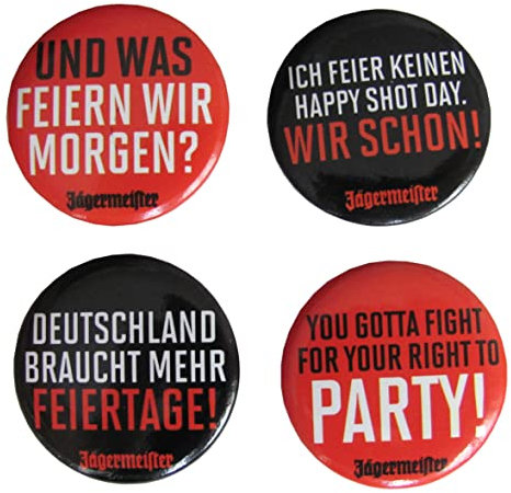 Jäger-meister - 4 Ansteck-Buttons - Set 01-30 mm