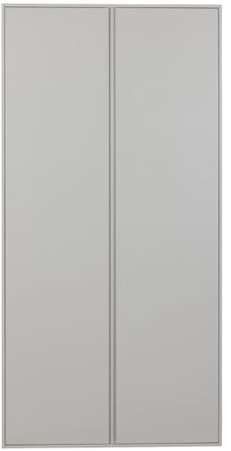 WOOOD Maevy Garderobenschrank Kiefer Holz Hellgrau - 2-Türige Flurschrank Einfach mit Geräumige Regale 200x100x53 cm