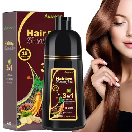Instant Black Hair Shampoo Haarfarbe Shampoo für graues Haar,3 in 1 für Männer & Frauen,Lang anhaltende schwarze Shampoo Farben(Light Brown)
