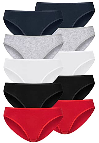 PETITE FLEUR Damen Bikinislip aus elastischer Baumwolle für perfekten Sitz, Vorteilspack