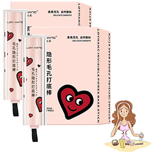 Camic 2023 New Magical Pore Eraser Waterproof Face Primer Stick, Invisible Pore Primer Stick Moisturizing, Hydrating Primer Face Shimmer Stick for Women (2 PCS)