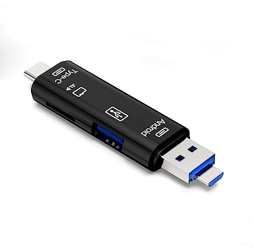 5in1 Type C USB 3.0 SD Memory Card Reader, High-speed data transfer Micro SD to USB OTG Adapter, Portable card reader adapter, Plug and play card reader, Compatible-PC/laptop-smart phones
