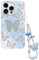 Efitoo Designed for iPhone 14 Pro 6.1 inch Case Glitter Cute Clear with Design Butterfly with Strap Wrist Bling Sparkle Purple Blue Aesthetic Protective Glossy Phone Cover Case Women Girls