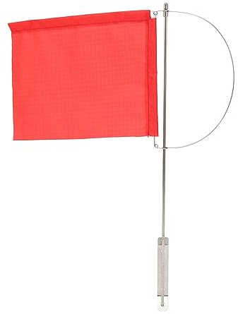 Windanzeiger, Rote Bootsflagge mit Edelstahlmast für Segelboot und Yacht, Rostfrei, 200x160mm