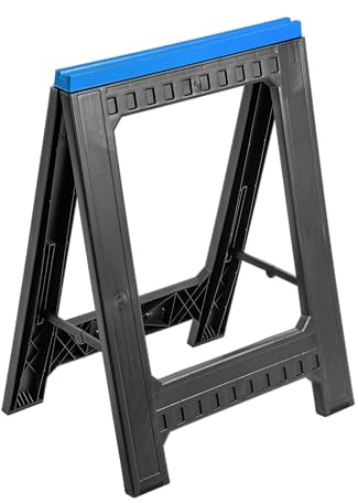 HÖGERT TECHNIK – Klappbock Werkbank aus Kunststoff, höhenstabil 77 cm, Arbeitsbock mit rutschfesten Füßen, zwei Auflagen, Belastbarkeit bis 350 kg, für Holz- und Metallarbeiten