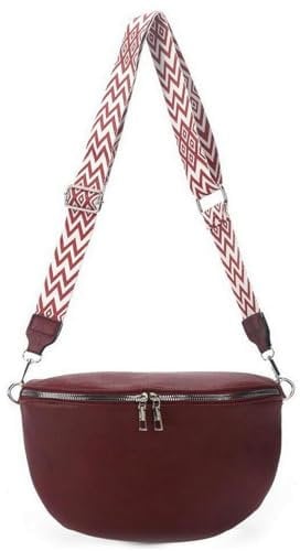 ayados Damen Crossbody Bag Bauchtasche Handtasche Schultergurt Cross body bag Tasche Schultertasche Umhängetasche 2376232 (Wine Rot)
