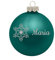 Deitert Weihnachtskugel mit Namen oder Wunschtext graviert, Ø 8cm, personalisierte Christbaumkugel aus Glas (matt), individueller Weihnachtsbaumschmuck mit Gravur, Schneeflocken-Motiv, Petrol