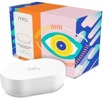 mfa® | Ultraschallreinigungsgerät für weiche & harte Kontaktlinsen | Kontaktlinsenreiniger & Proteinentferner | Mini Ultraschallreiniger mit USB Ladegerät | Ultrasonic Eye Contact Lenses Cleaner