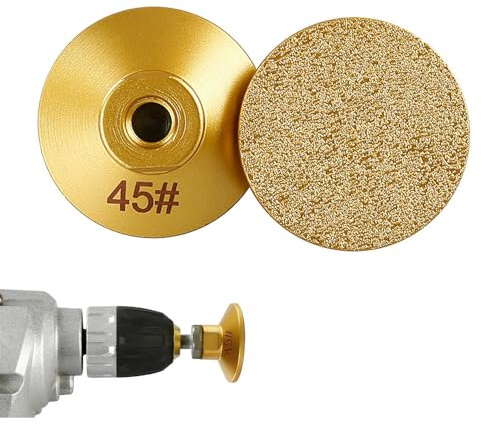 2 Zoll 50 mm gelöteter Flachschleifkopf Schleifpolierstein Marmor Quarz Granit Kopfsteinpflaster Schleifen Scharf und effizient (M14, 45#)