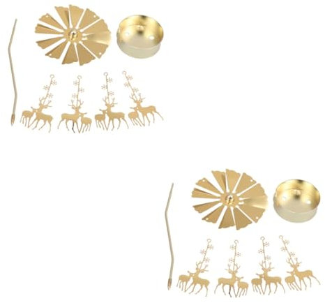 ABOOFAN 2St drehbarer Leuchter Wandlampen Teelichthalter für Weihnachten Weihnachtstisch Windräder kerzenständer Kerzenhalter Decor Kerzen stab Gold romantisch Windmühle Halterung rotieren