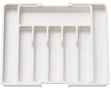 ONKATER. Organizador de Cubiertos | Cubertero para Cajon Cocina para Menaje | Bandeja para cubiertos extensible | Organizador para Cucharas Tenedores y Cuchillos | Organizador de cubertería ajustable
