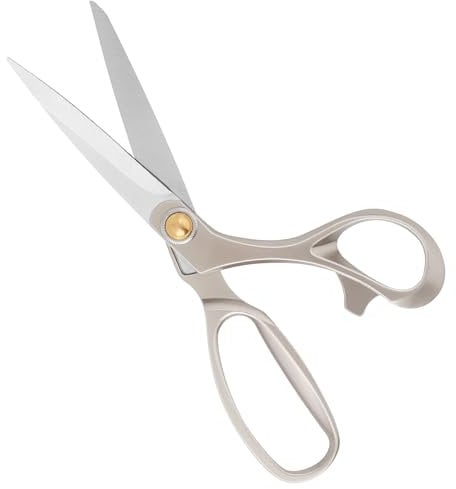 Vutyvve Stoffschere, Professionelle Heavy Duty Schneider Stoffschere, 9,4 Zoll Textilschere, Präzises Schneiden, Komfortabler Griff, Silber