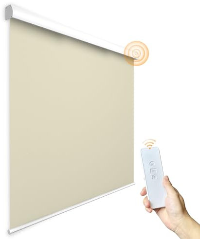 Tende a Rullo Tende per Finestre Tende a Rullo Oscuranti Ricaricabili Controllo Elettrico Automatico Smart Home Motorizzato per Porte Cucina, Dimensioni Personalizzate, Beige