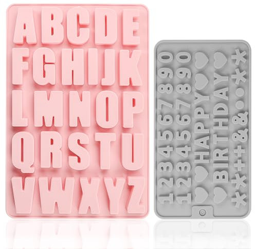 XIATIAN Silikonform Buchstaben, Gießform Buchstaben Silikon A-Z Alphabet Silikonformen Gießformen Groß, Silikonform Zahlen 0-9, Seifenform Epoxidharz Formen für Dekorieren, Jahrestag
