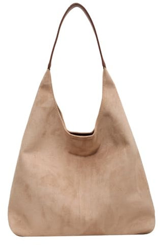 Große Stroh-Hobo-Tasche für Damen, Boho-Azteken-Umhängetasche, gewebte Hobo-Geldbörse, Designer-Strandtasche für Sommer, Urlaub, Arbeit, Wildleder Hobo-Beige, Einheitsgröße