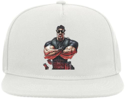 KarolioZonas Strong arms Man Gym King Snapback Flat Visor Cotton Blend Cap White, weiß, Einheitsgröße