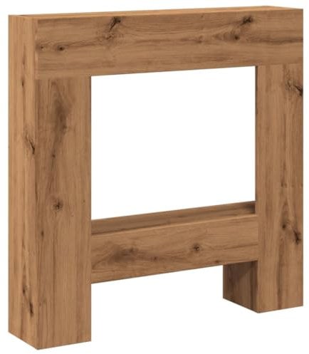 vidaXL Cornice per Camino Rovere Artigianale 81x18x82 cm Truciolato, cornice per caminetto, struttura per camino, decorazione camino