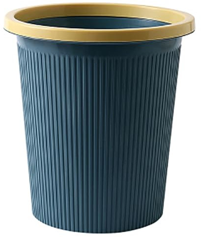 Jwthee Petite poubelle, poubelle en plastique, poubelle moderne, poubelle ronde pour cuisine, dortoir, chambre à coucher, bureau, salon (Small Dark Blue)