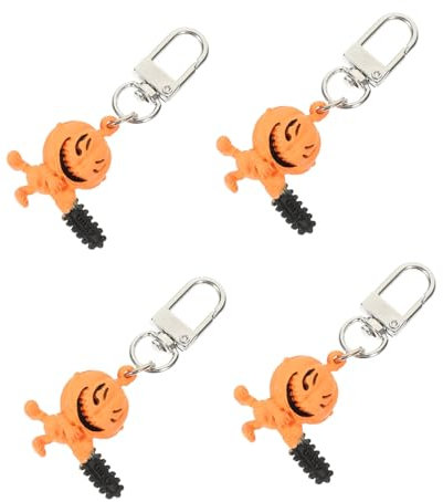 SOIMISS 4 Piezas Llavero Motosierra Colgante De Llavero De Halloween Llavero Decorativo Decoración Llavero Jack o Linterna Decoración De Halloween Llavero Adornar Orange Aleación De Zinc