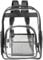 Teklemon Klarer Rucksack - Transparent, Wasserdicht, PVC-Buch-Tasche für Schule, Beruf, Reisen, Sport, Schwarz
