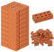 NHPY Mini Ziegel Miniatur Ziegel Mini Modellziegel Gebäude Ziegelsteine für DIY Bauen Puppenhaus Garten Ornament Haus Spielzeug Deko, 0,79 x 0,39 x 0,2 Zoll, 50 Stück