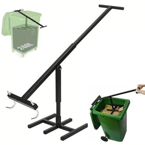 Manual Rubbish Compactor, Rubbish Bin Press with Adjustable Handle for 120-360L Wheelie Bins for Kitchen, Garden, Restaurant