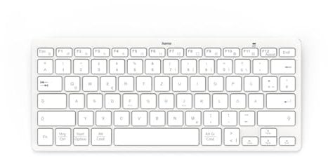Hama Bluetooth Mini Tastatur Travel 400 für Tablets, kabellose Tastatur, QWERTZ DE Layout weiß