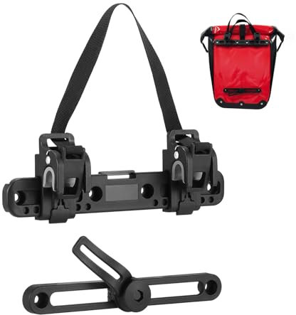 Palmcee Fahrrad Seitentaschen Schnalle, 360 Grad Drehung Fahrradtasche Befestigungsschnalle Ausrüstung, Verstellbare Fahrrad Gepäck Schnalle, Fahrrad Taschenhalter Gepäckträger (Schwarz)