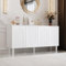 Caldion Sideboard mit 4 Türen,Pop-up Design,Küchenschrank,Küchenbuffet mit 5 Füßen,Buffetschrank Weiß,Buffetkommode,MDF,für Küchen,Wohnzimmer,Schlafzimmer,160x40x80cm