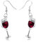 KUMSODE Boucles D'Oreille Argenté Boucles D'Oreille, Verre De Vin De Boucles D'Oreille En Verre De Vin Rouge, Bijoux Faits De Mode, Cadeaux Pour Femmes Et Filles Cadeau De Saint-Valentin