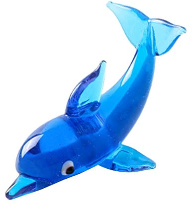 ABOOFAN Entzückende Glas Delphin Statue Kreative Delphin Sammler Für Desktop Büro Nacht