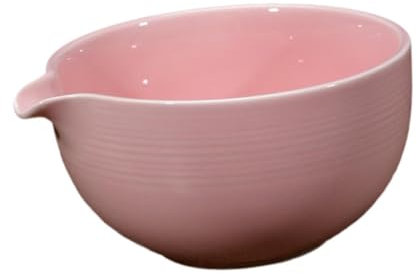 Sharplace Porcelain Matcha Bowl, Handmade Pouring Spout Tea Ceremony Matcha Accessory, Matcha Mixing Bowl for Preparation, Pink