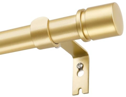 HOTOZON Vorhangstange Gold 80-305 cm, Gardinenstange 25 mm Durchmesser, Gardinenstange Ausziehbar mit Einfaches Endstücke mit Halterungen, Gardinenstangen für Schlafzimmer, Wohnzimmer oder Küche