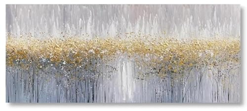 18meng Art Leinwand Bilder Modern Abstrakt Baum Gold Grau 120x60cm XXL Deko Wohnzimmer Wandbilder Schlafzimmer Aesthetic Wand Deko Leinwand Groß Deko Zimmer Leinwandbild Ungerahmt