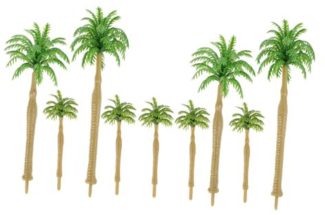 9 Stück Miniatur Kokospalmen aus Kunststoff für Dioramen und Modellbau