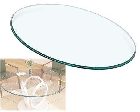 Générique Plateau de Table De Remplacement De Verre Trempé Rond, Dessus De Tables Transparent Plateau Rond for Jardin/Patio/Table À Manger, Facile À Nettoyer(32cm/12.6in)