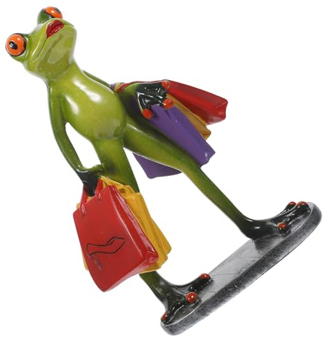 Toyvian Froschstatue Aus Harz Realistische Froschfigur Für Tischdeko Hellgrün 19.00 X 10.50 X 8.00 cm Für Wohnzimmer Schlafzimmer Arbeitszimmer Geschenk